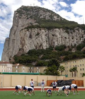 The Rock of gibraltar viewed from the Victoria Ground (Photo: Gibraltar Cricket Association)