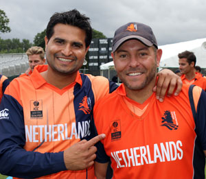 Mudassar Bukhari took a Man of the Match 6 for 24 and Michael Swart scored 60 not out as The Netherlands beat UAE by seven wickets
