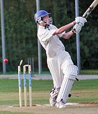 Patrick Sadler of Scotland is bowled in his side's defeat by Ireland in the deciding match of the tournament.