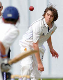 Adriaan Verbeek bowling during The Netherlands