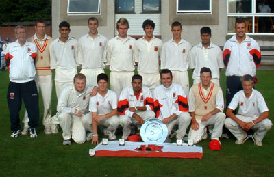 The Gibraltar squad which woon the European Under 19 Second Division title in 2005